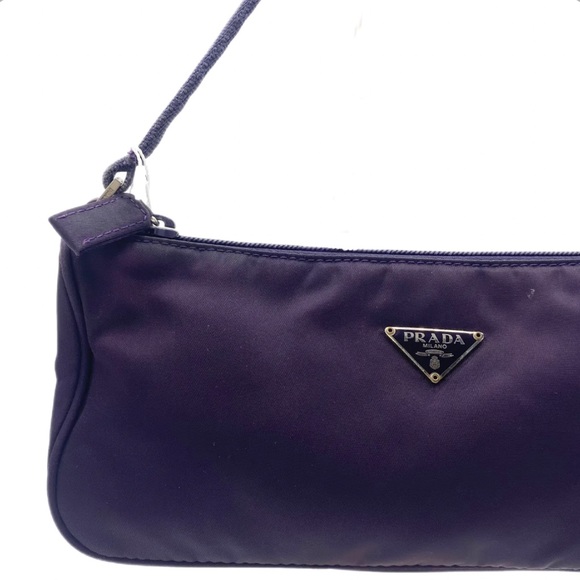 🤩💯AUTH PRADA MINI BAG NYLON HOBO POUCHETTE DARK PURPLE - Picture 3 of 7